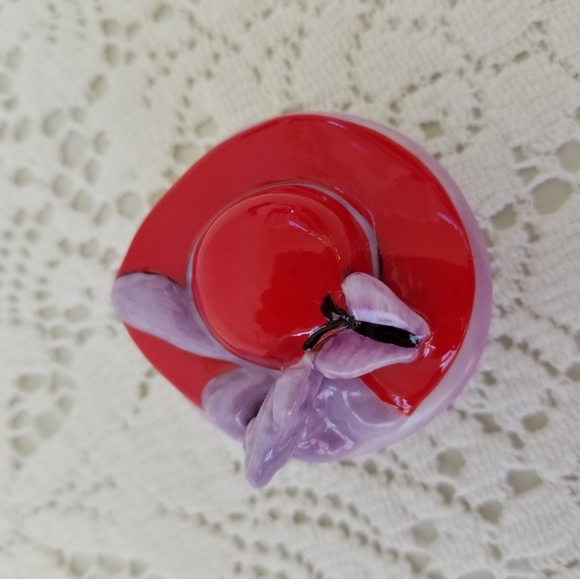 Red Hat Society Paul Cardew Pink Chintz 2004 Porcelain Creamer And Sugar Bowl - Picture 5 of 10